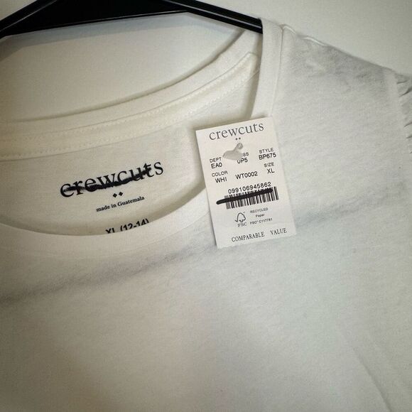 J crew Girls Girls' ruffle-shoulder tee size XL m12 - Picture 3 of 5